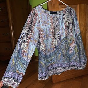 FRANCESCA’S Patterned Silk Blouse